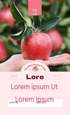 Vertikaler Aufkleber Apfel