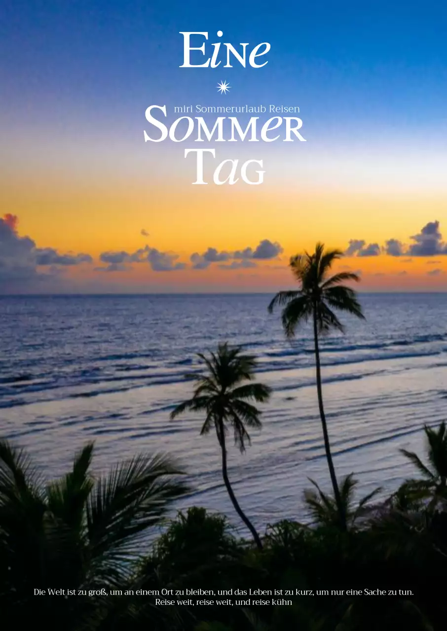 Interior of Sommer Meer Palme mit warmen Sonnenuntergang Himmel Hintergrund