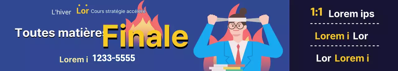 Illustration bleue, publicité pour une école