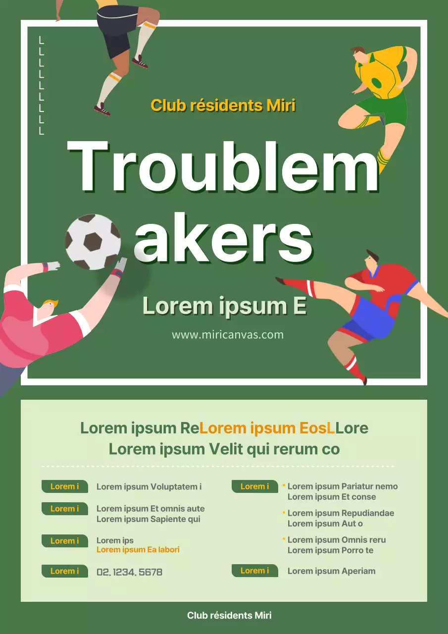 Site de recrutement pour les clubs de football en vert