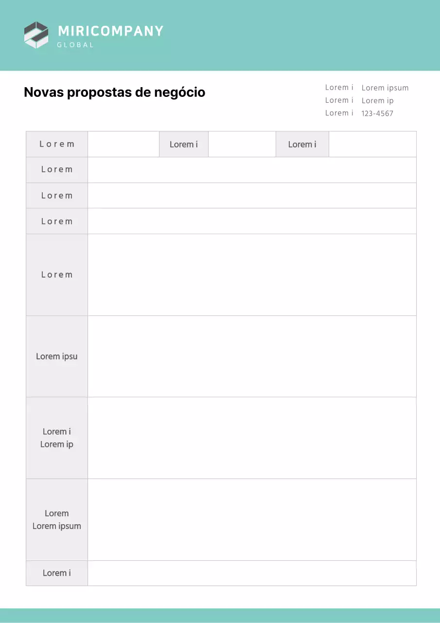 Modelo de documento de proposta comercial simples da Casa da Moeda