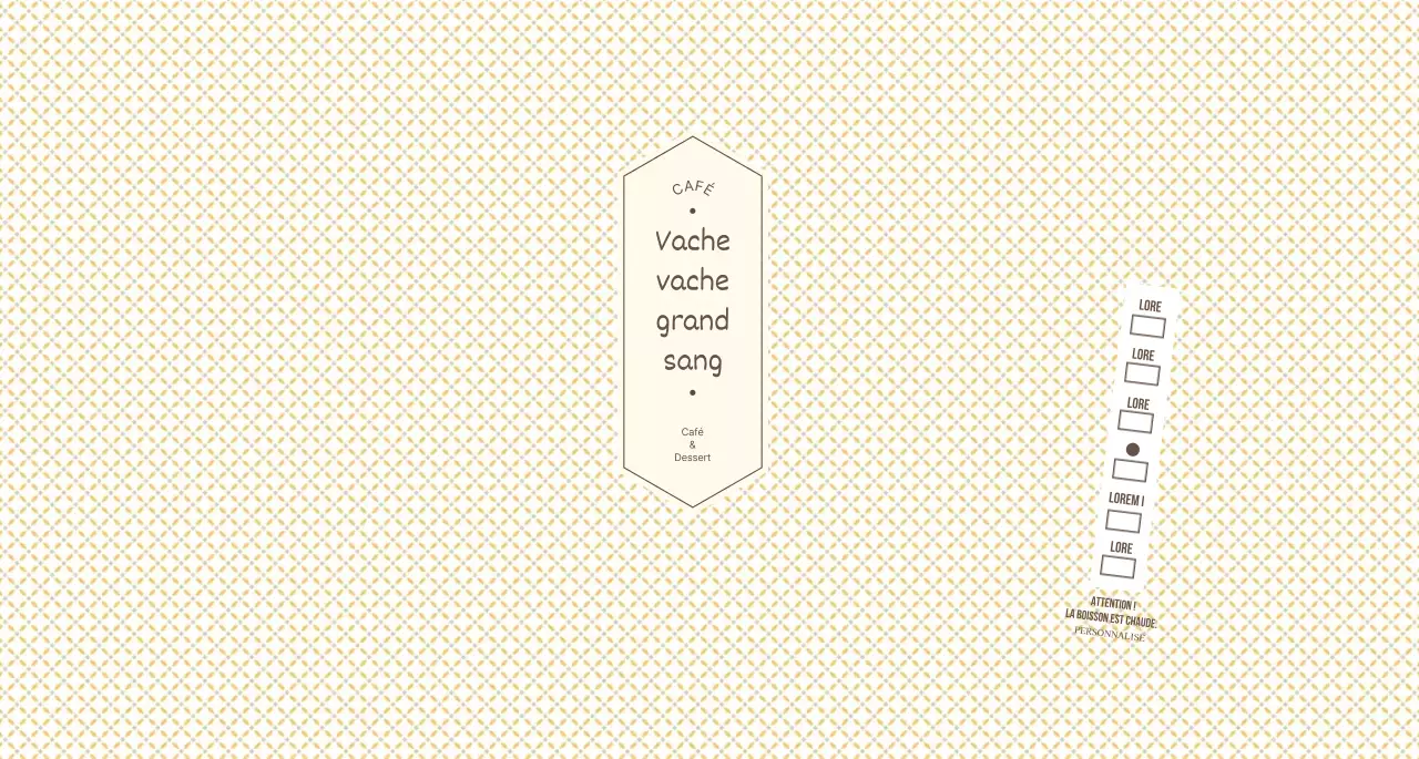 Motifs simples en jaune clair et marron pour un concept de café