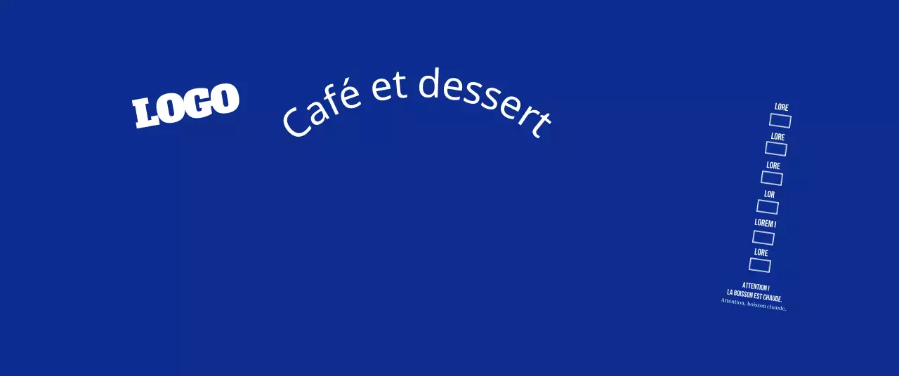Logotype de style épuré en bleu marine foncé et blanc pour un café