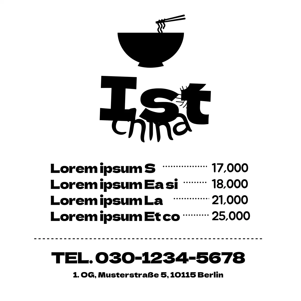 Plastiktüten für chinesische Restaurants