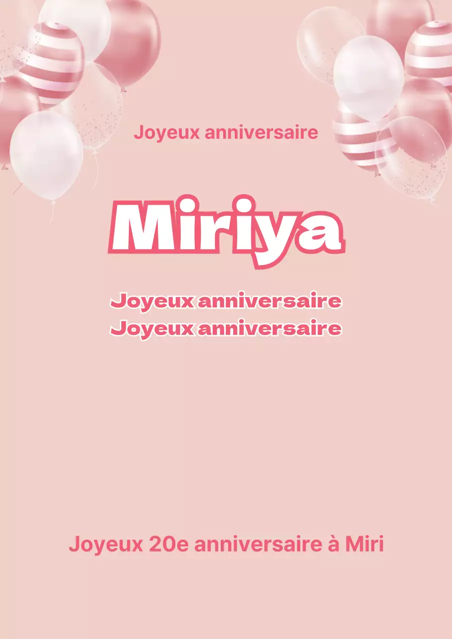 Affiche promotionnelle rose simple pour un joyeux anniversaire
