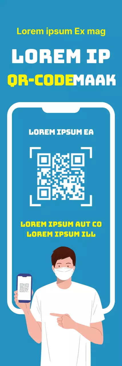 Hemels Gele Illustratie Corona QR Toegangshandleiding