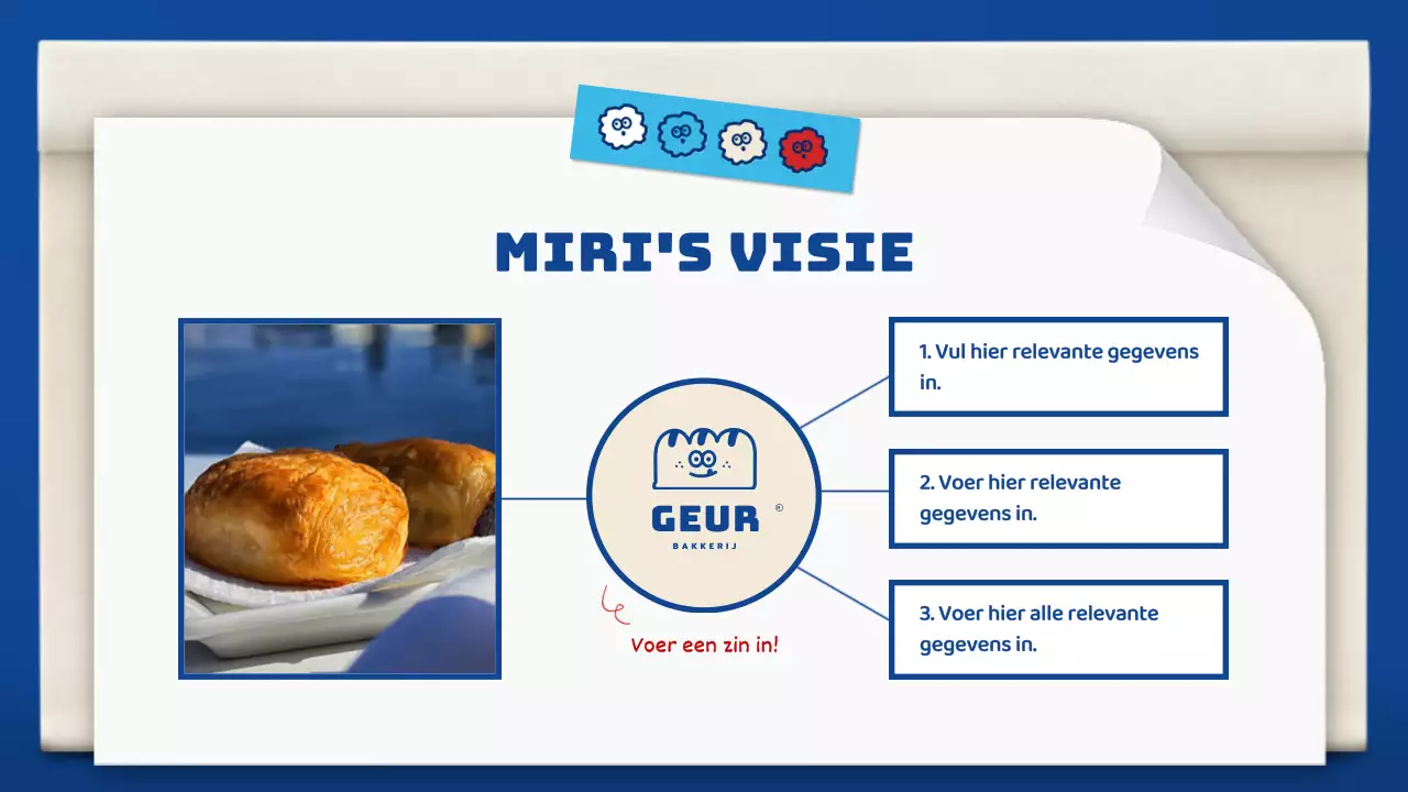 Schattige bakkersportefeuille in blauw en bruin