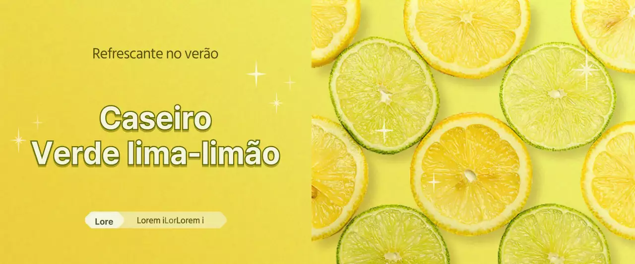 Promover um conceito amarelo e refrescante para o sumo de fruta caseiro
