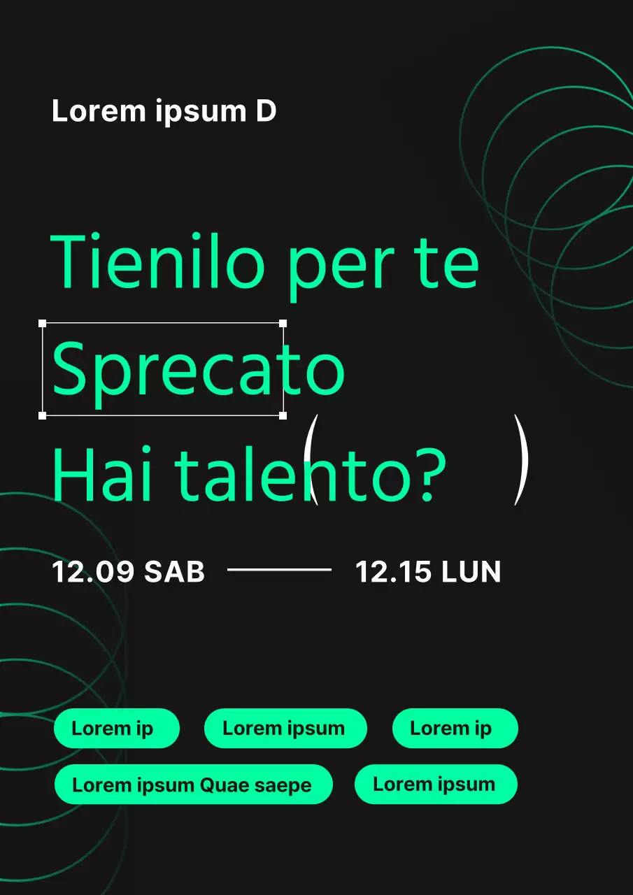 Annunci di lavoro geometrici in verde neon