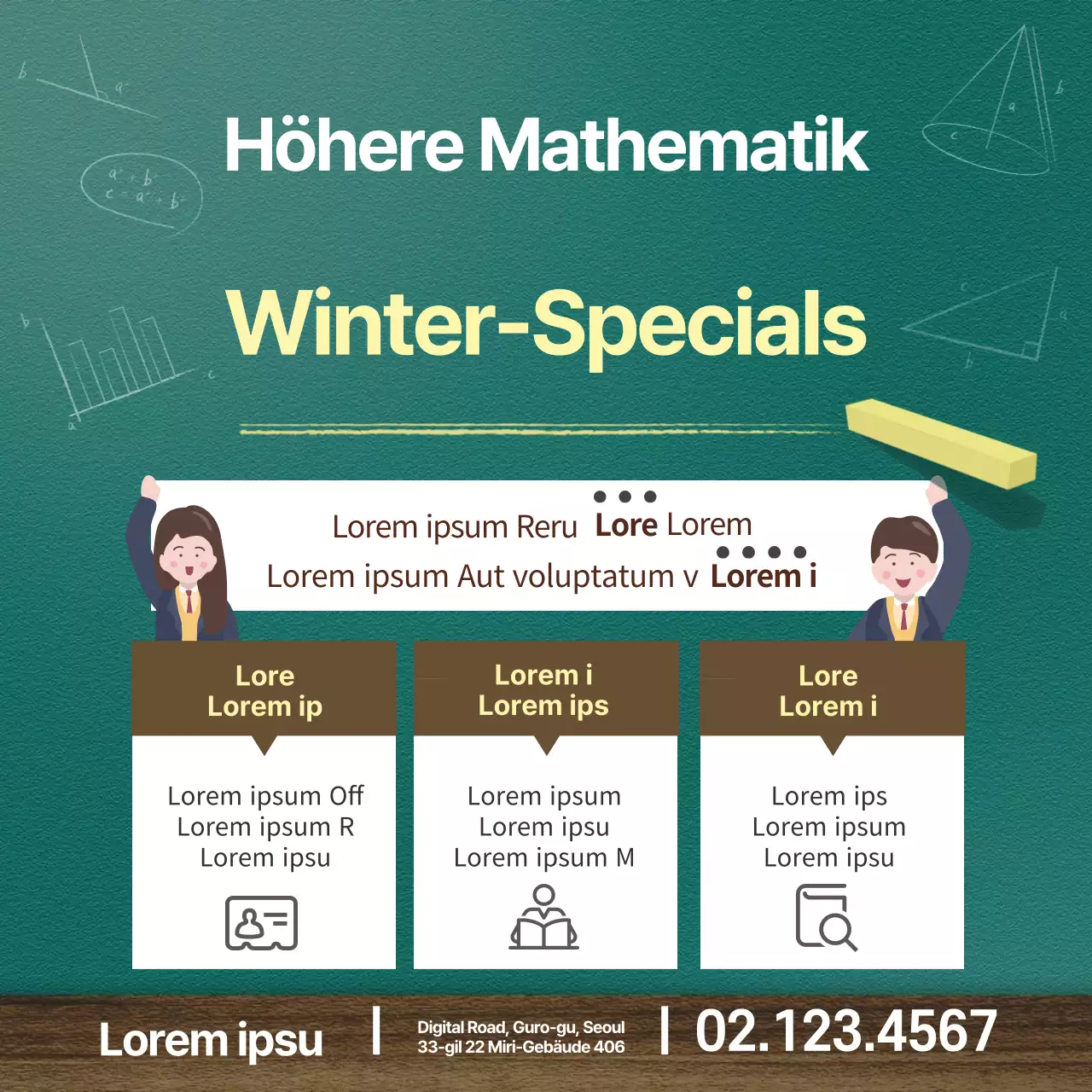 Gelb grün braun Tafel Mathe Schule Förderung