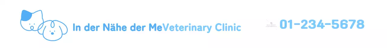 Einfache Tierklinik mit niedlichen Tierillustrationen in Blau und Rosa