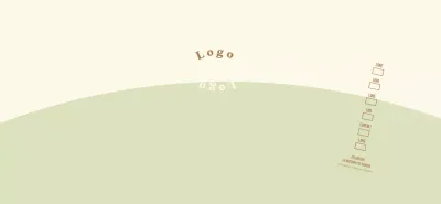 Logotype de concept simple en vert clair et jaune clair pour un café