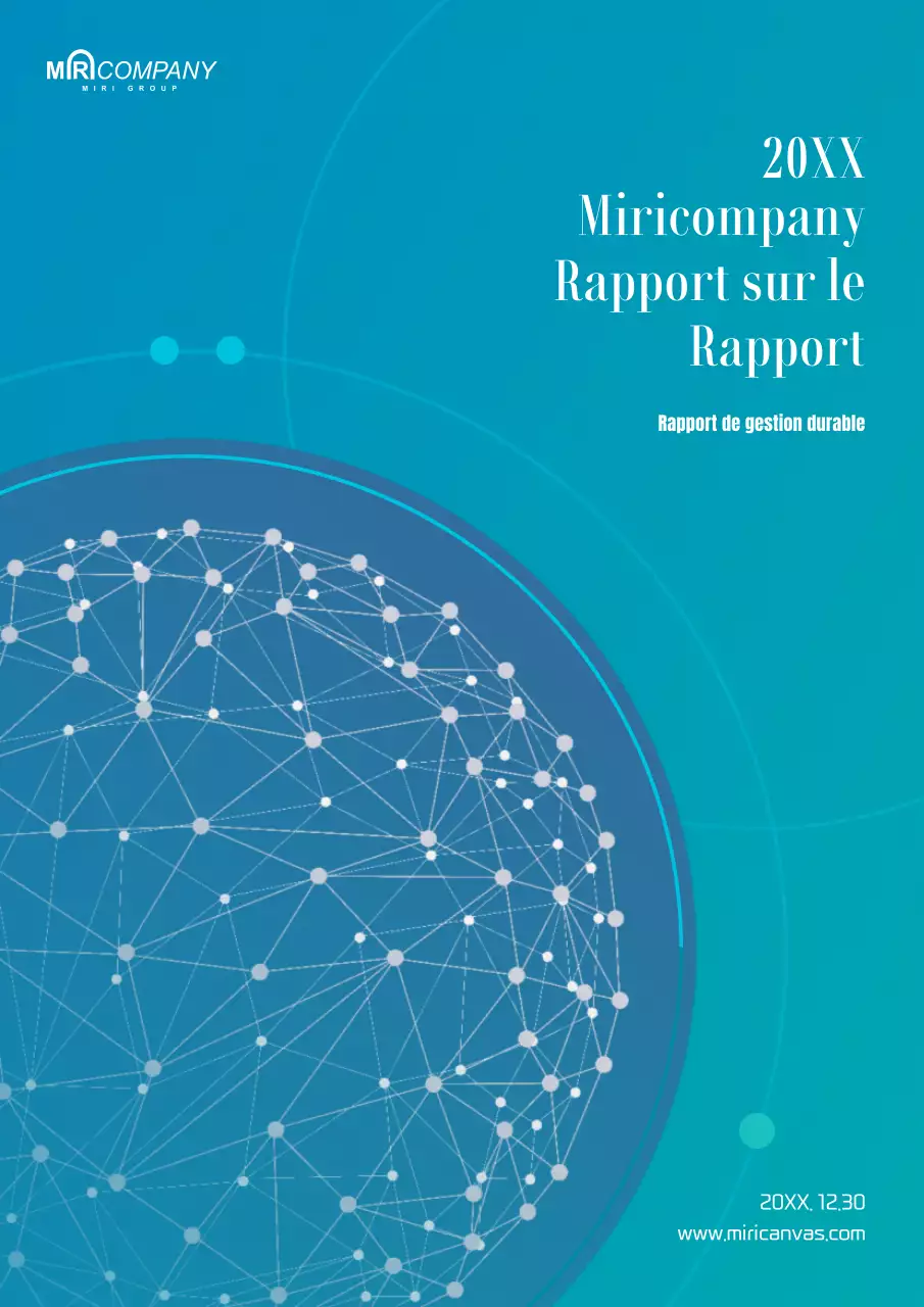 Un rapport de durabilité simple en bleu