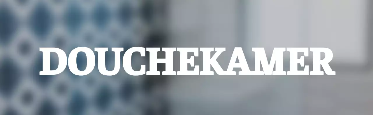 Tekstbegeleiding voor doucheruimte in een eenvoudige stijl