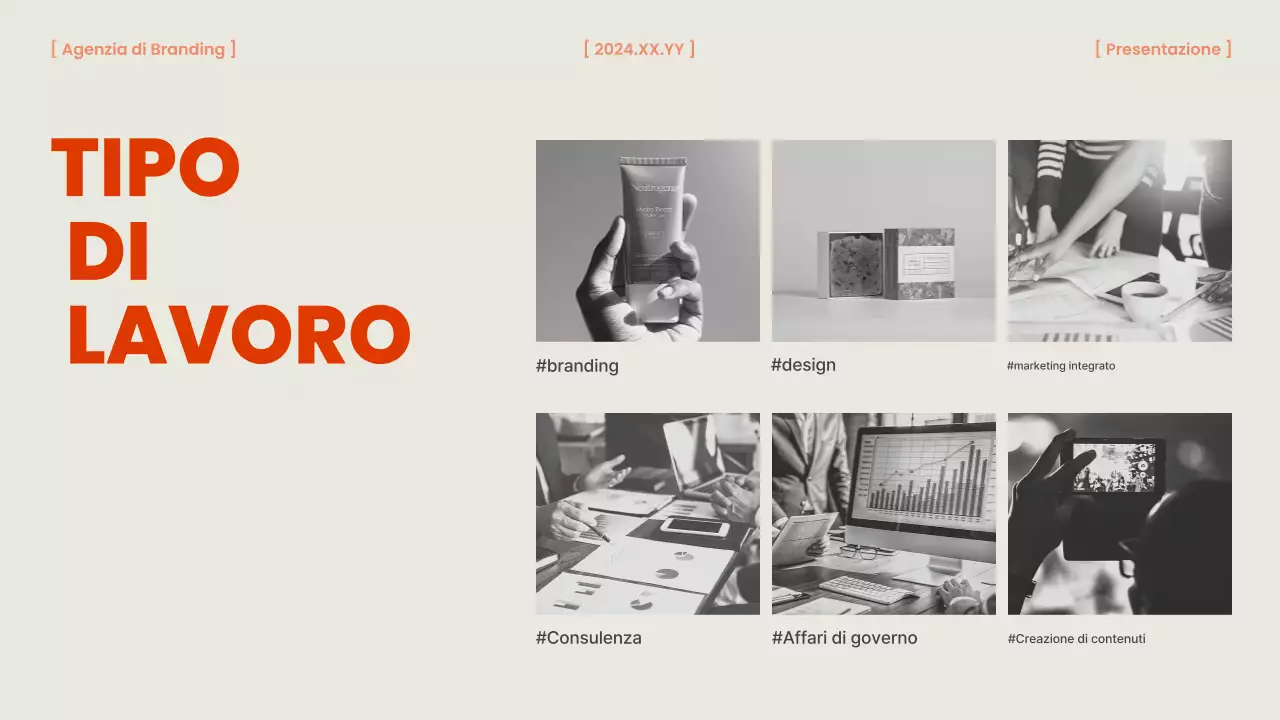 Un brief per un'agenzia di marca arancione e chic