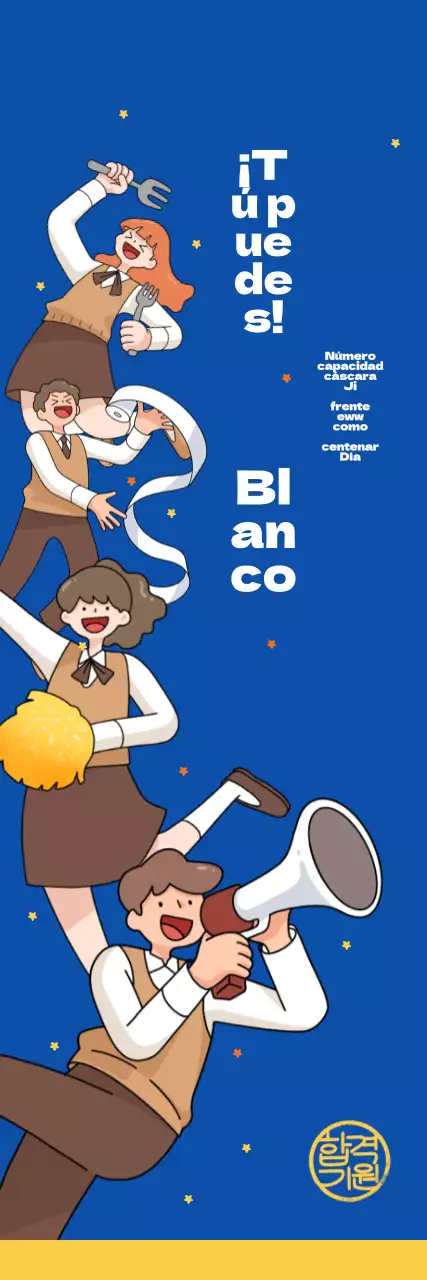 Pancarta de ánimo con fondo azul por aprobar la selectividad el día 100