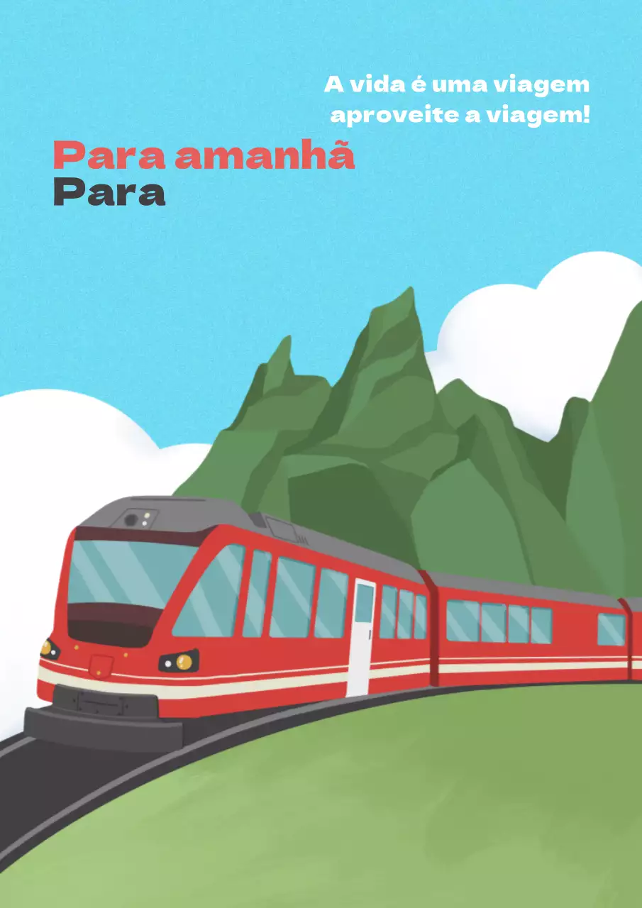 Ilustração de um comboio com fundo de céu para promover o dia do comboio