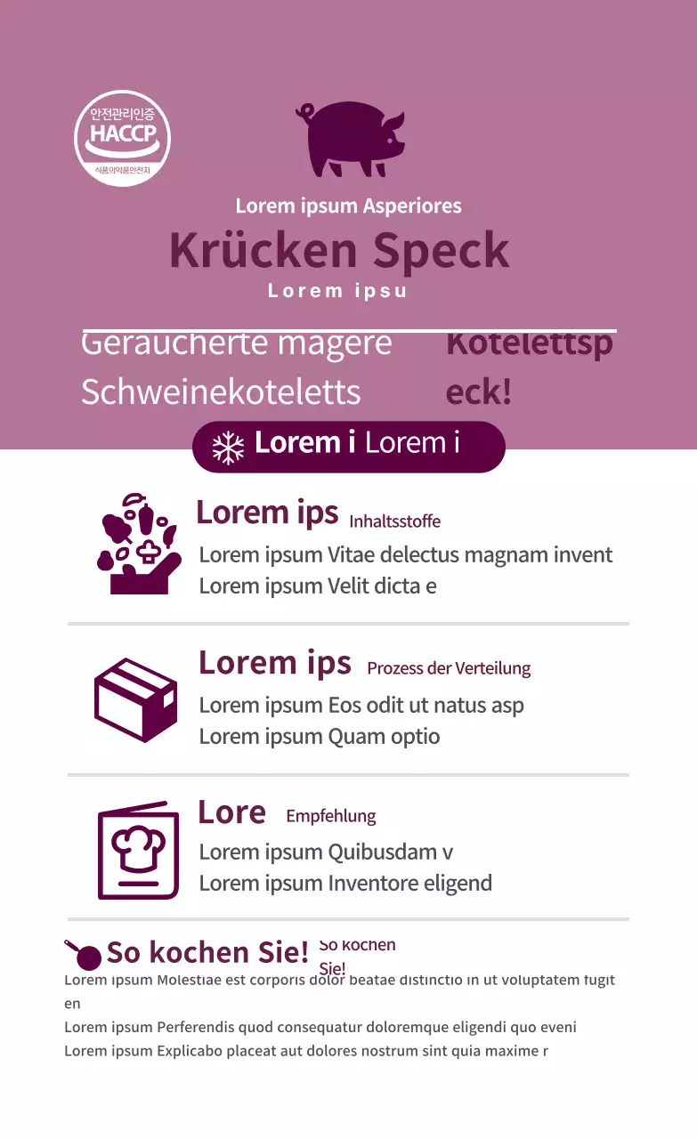 Rosa Logo Lebensmittel Rezept Beschreibung Etikett