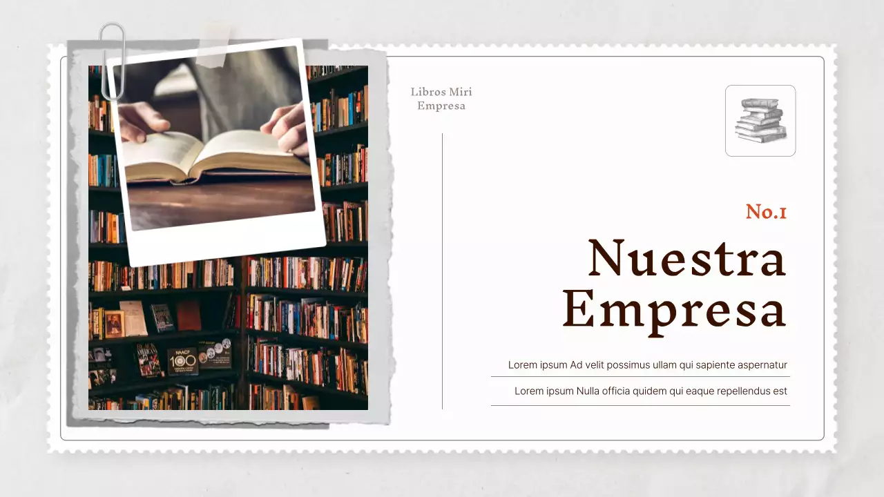 Un perfil de empresa vintage en beige y gris