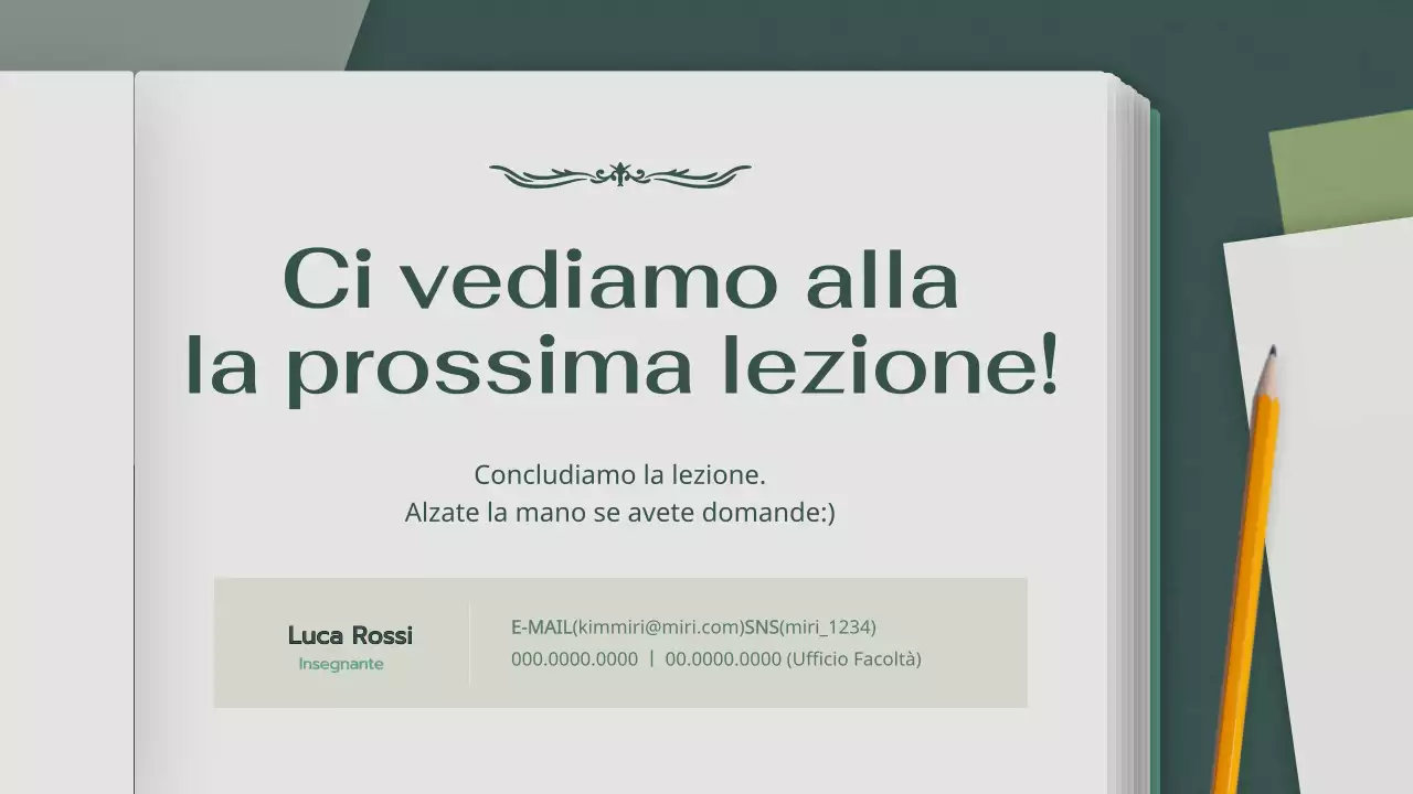 Atmosfera verde e rilassante Corso di letteratura moderna