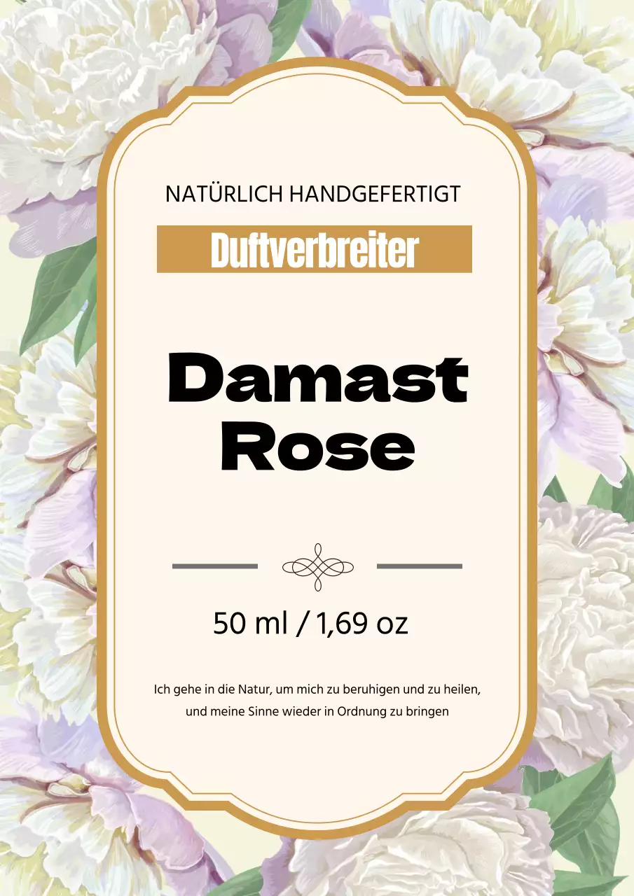 Vintage Parfüm-Etikett-Design-Poster in Gold und Lila