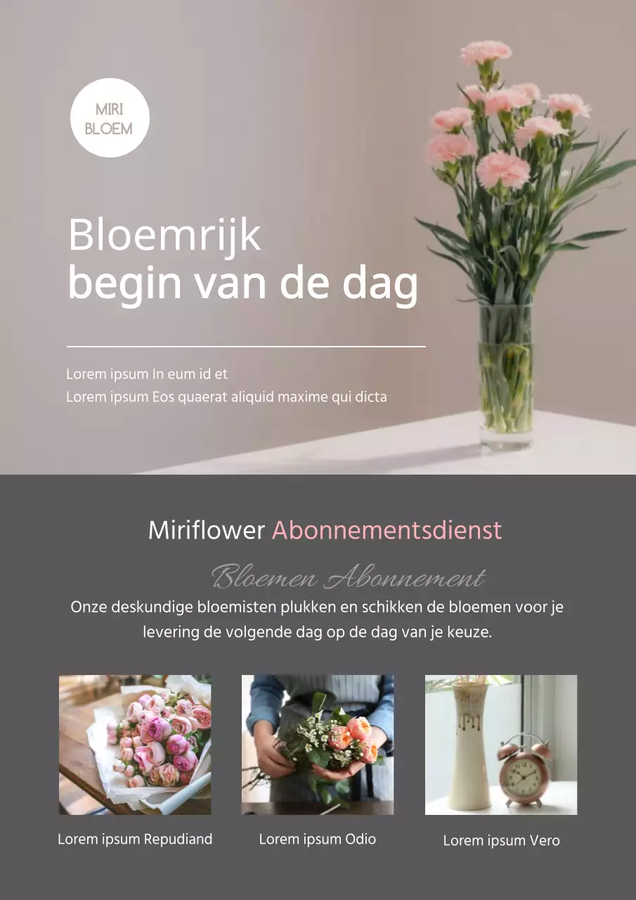 Roze en grijze foto highlights bloemen met regelmatige levering