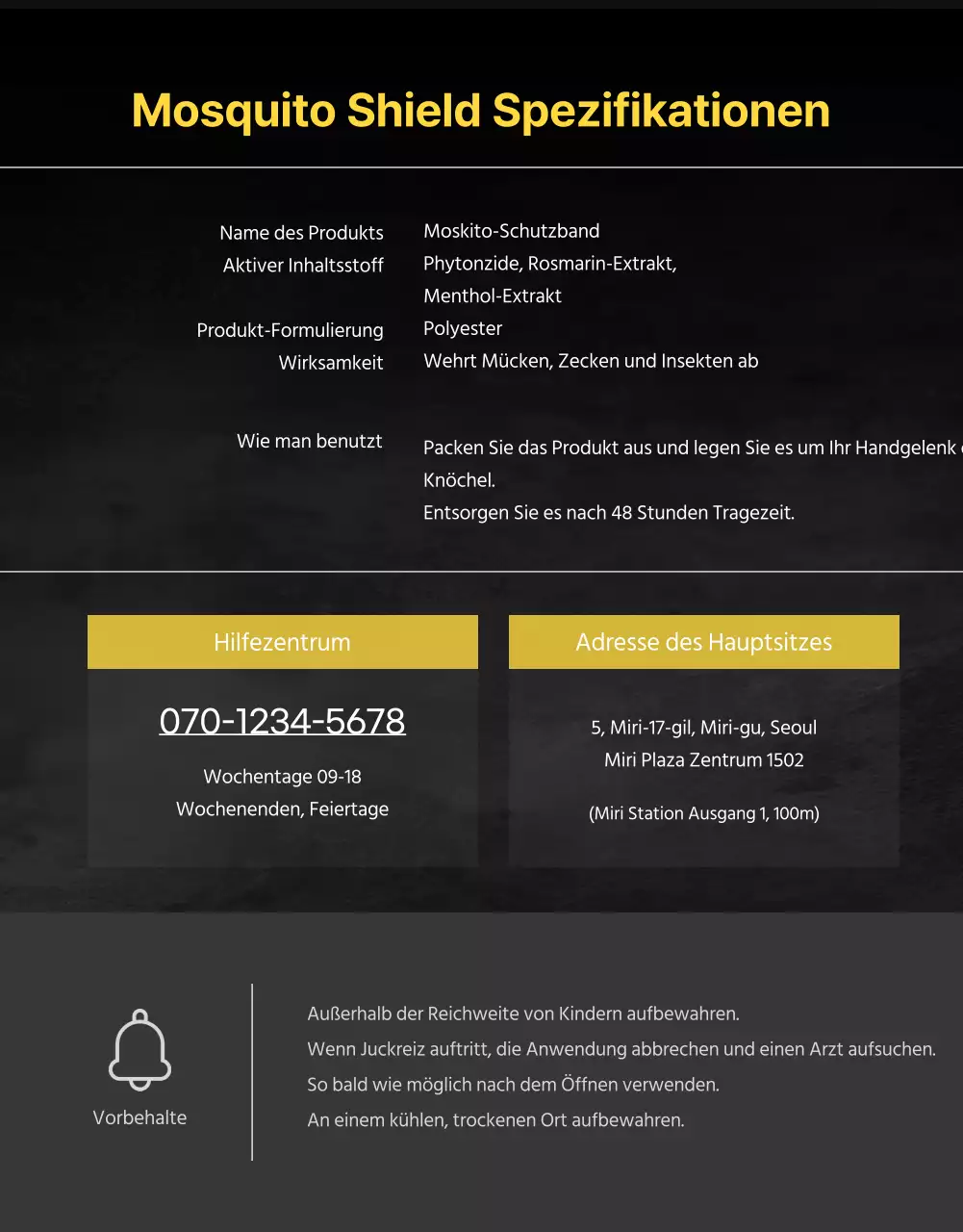 Werbung für Mückenschutzprodukte mit einem dunklen, filmplakatähnlichen Look