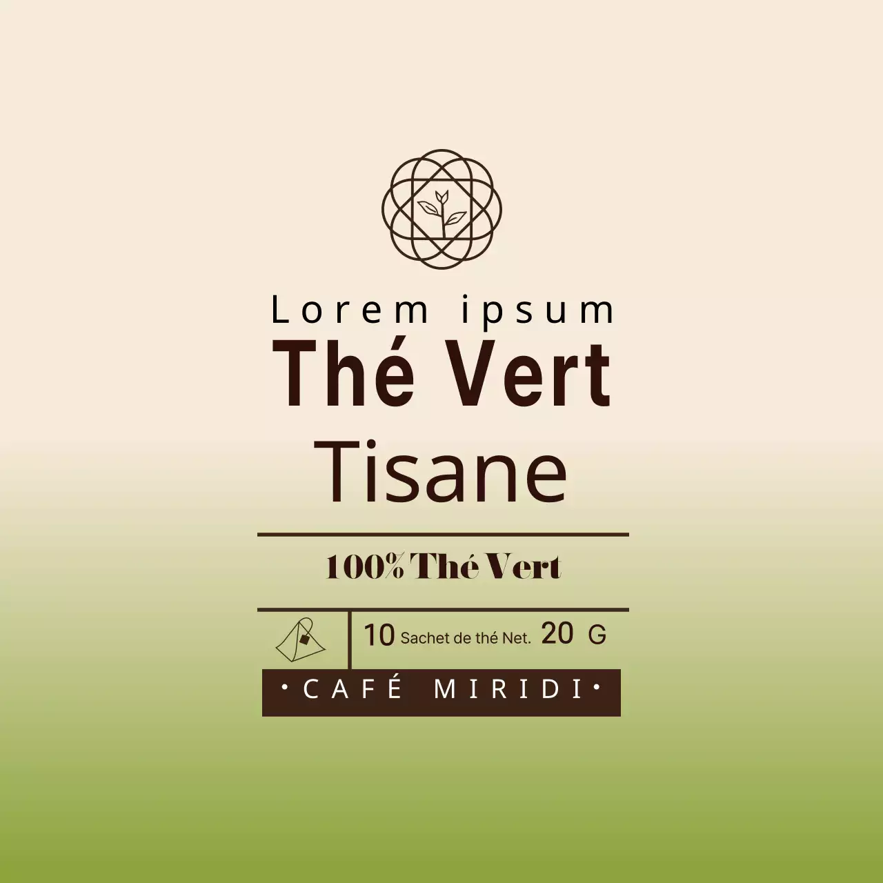 Étiquettes pour sachets de thé vert illustré en ivoire pour le Nouvel An