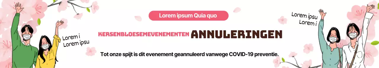 Annuleringen van kersenbloesemevenementen netjes geïllustreerd in roze