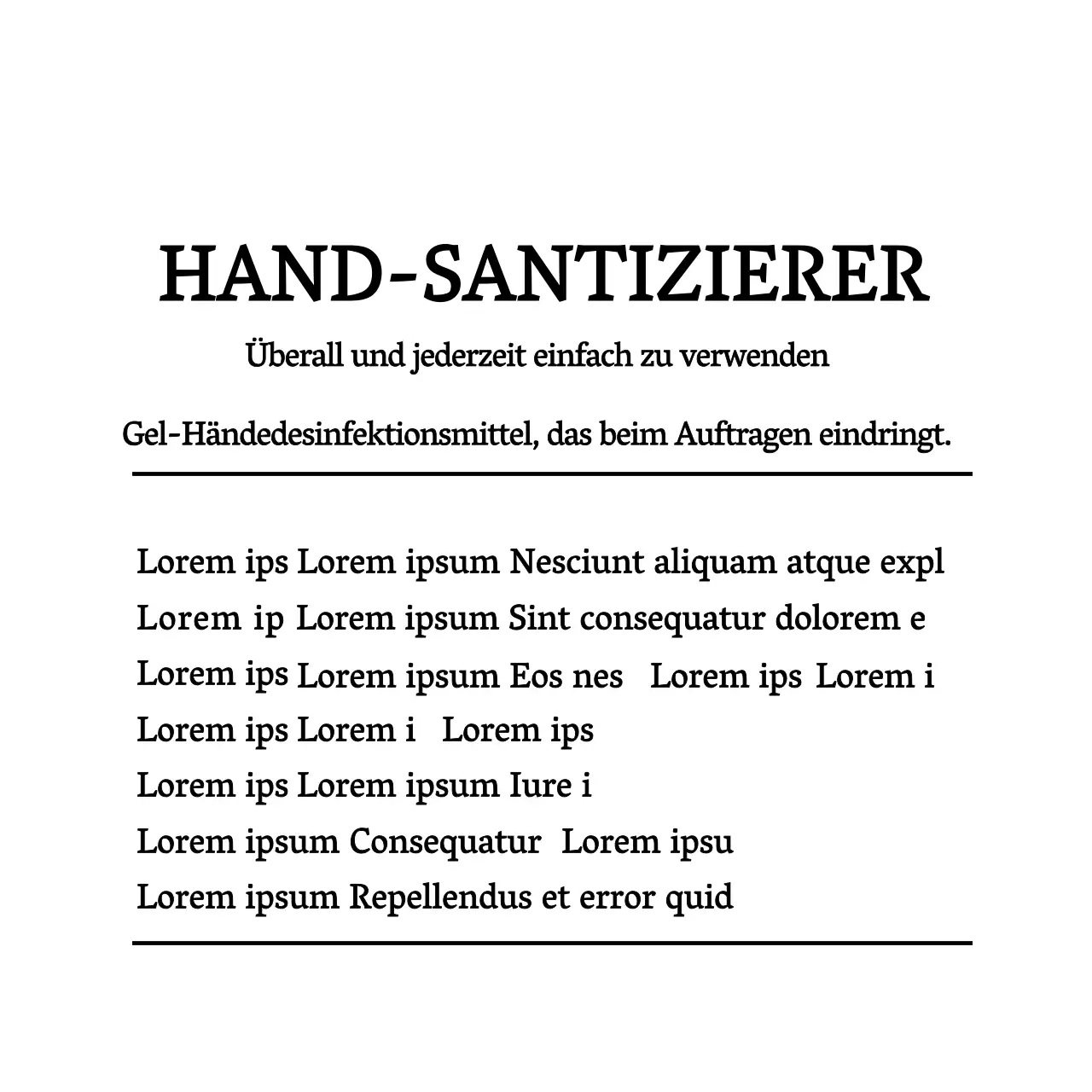 Kennzeichnung der Inhaltsstoffe von Handdesinfektionsmitteln