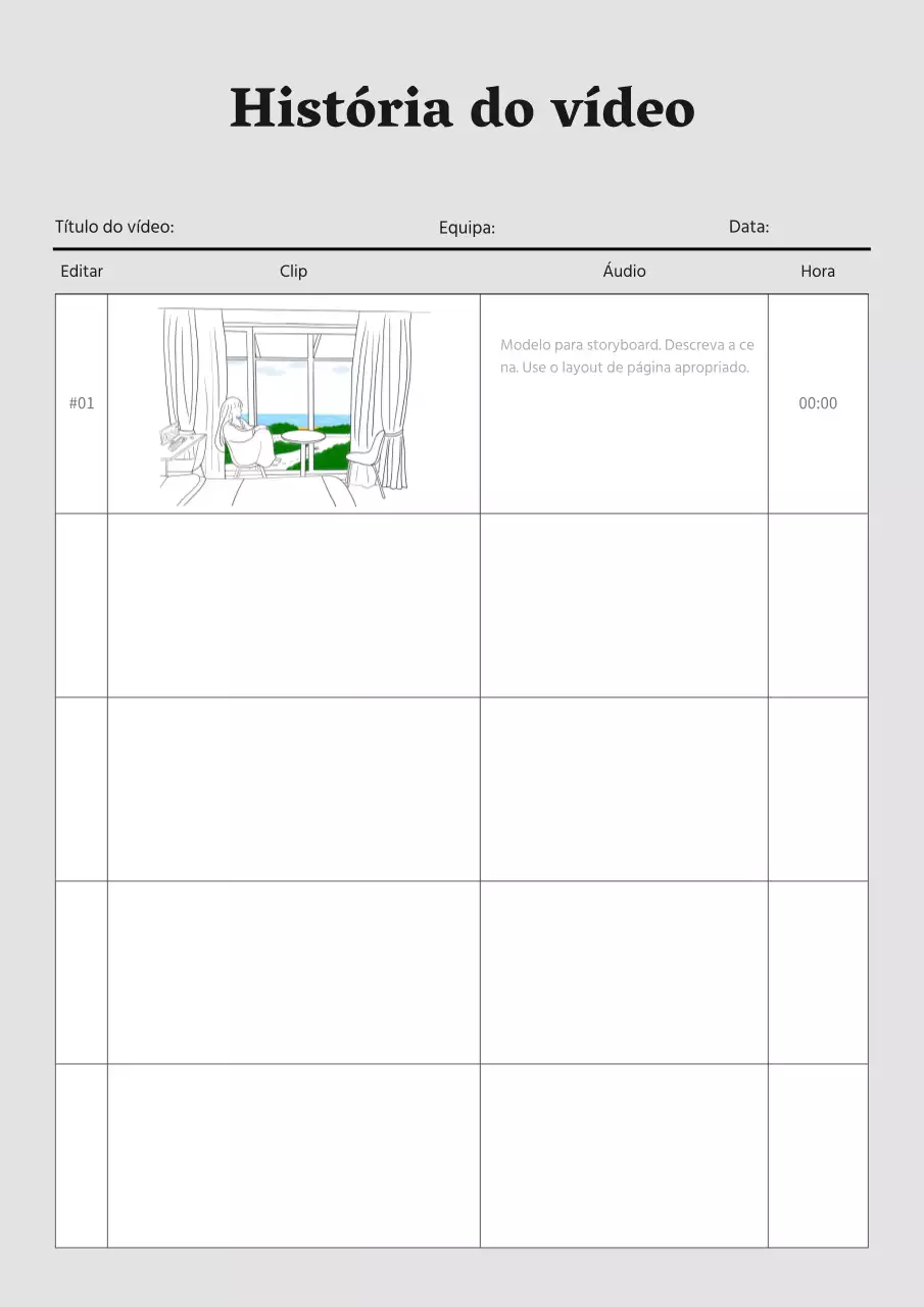 Storyboard de vídeo simples de Grey