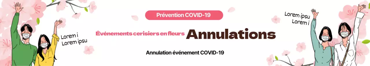 Annulations d'événements liés aux fleurs de cerisier soigneusement illustrées en rose