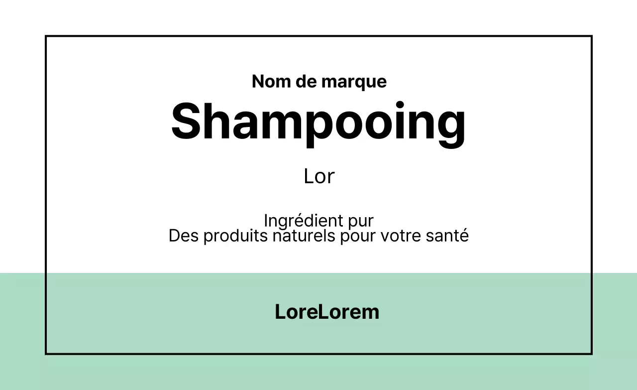 Étiquette de l'emballage du shampooing