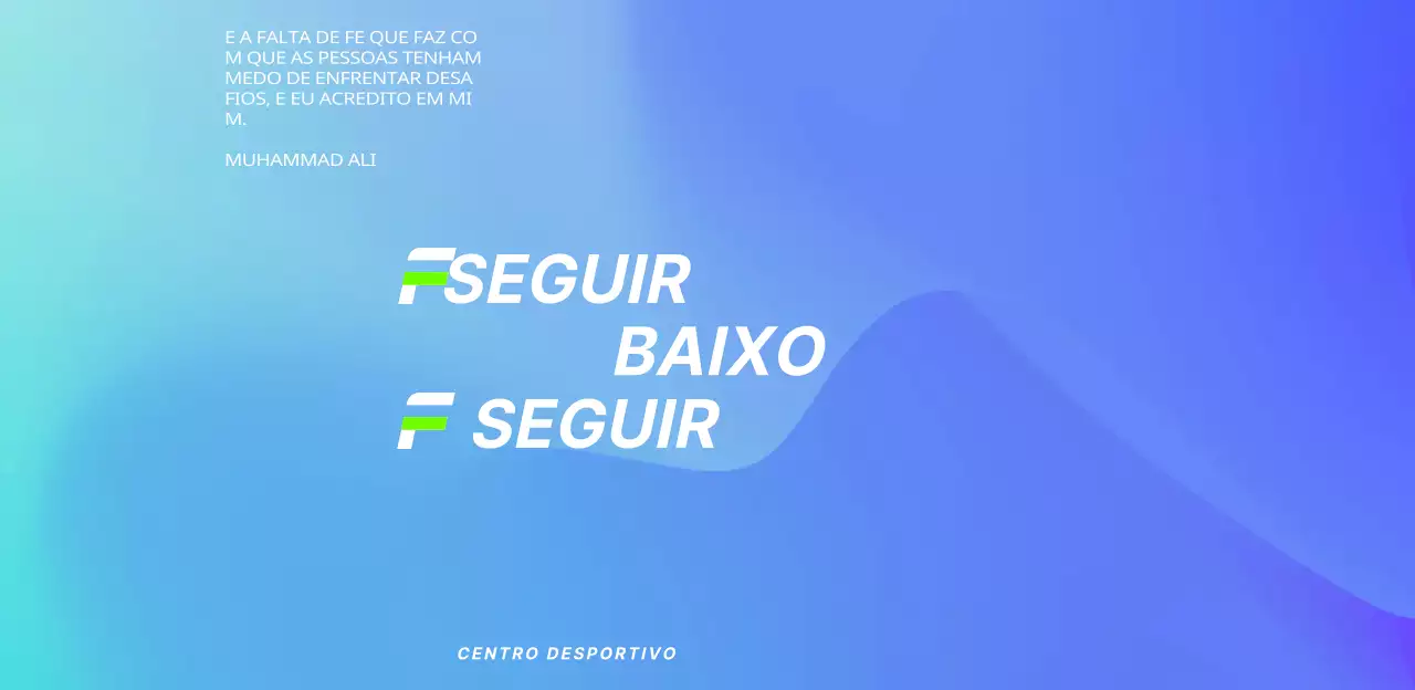 Design forte e cativante com gradientes de azul claro e azul