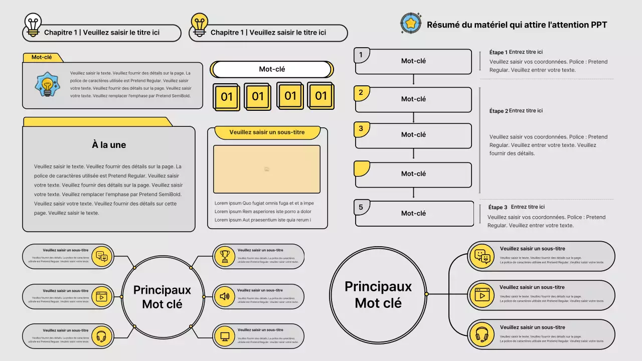 Lignes audacieuses et présentation attirant l'attention dans un concept de journal avec des couleurs d'accent jaune et bleu clair