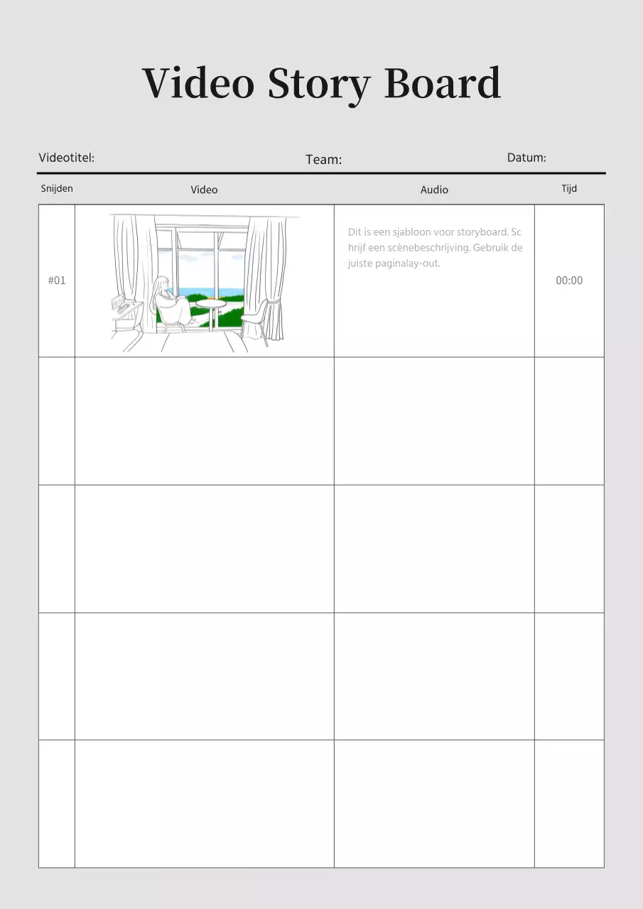Grey's eenvoudig video storyboard