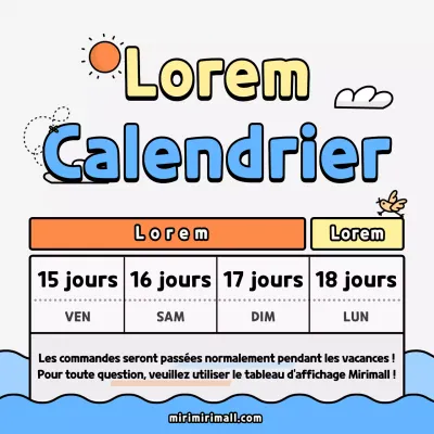 Calendrier des vacances d'été
