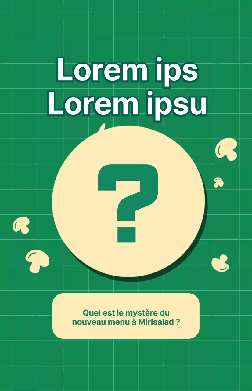 Promouvoir un nouveau menu de salades sur fond de damier vert