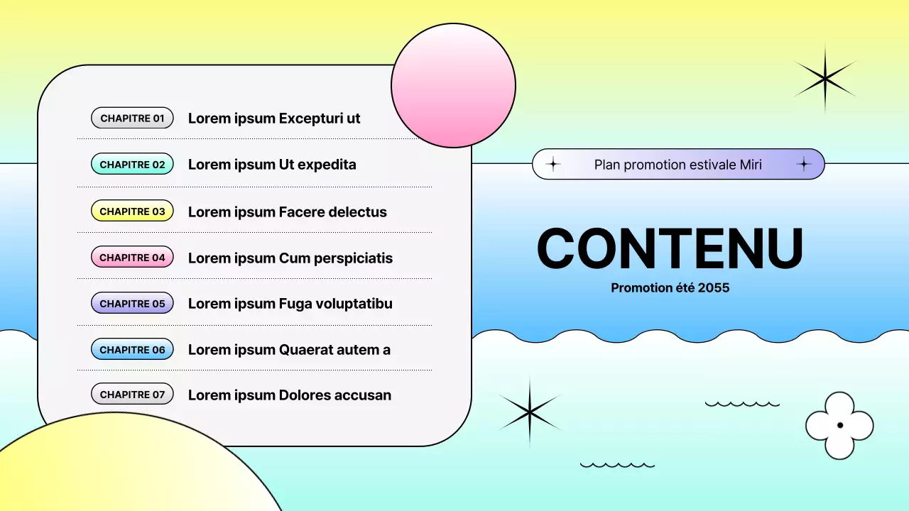 Promotion estivale de formes dégradées aux couleurs vives