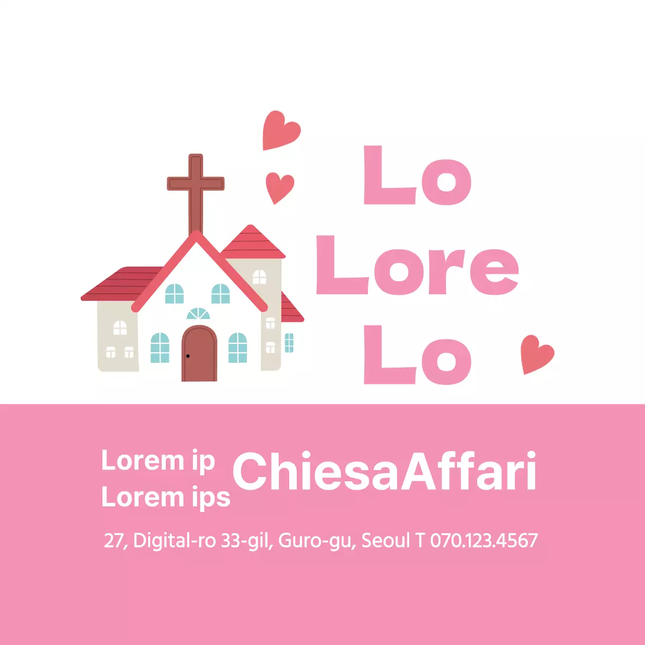 Chiesa rosa semplice illustrazione