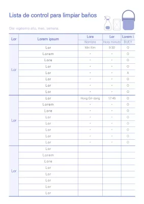 Lista de comprobación de limpieza del inodoro Ultramarine Neat Written