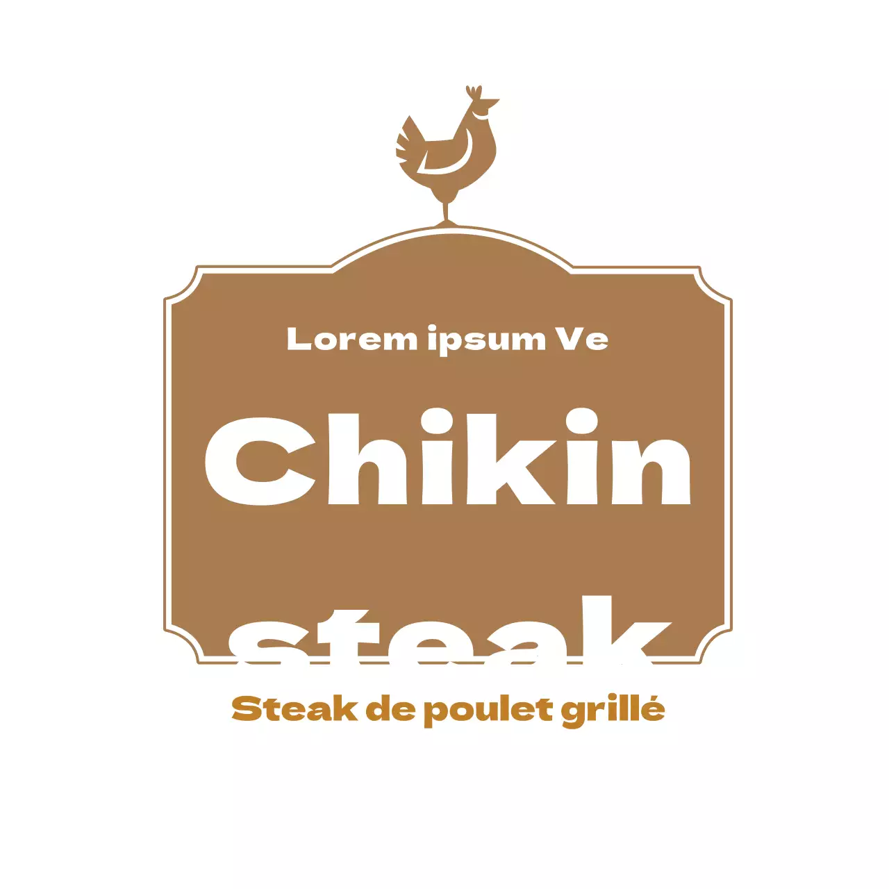 Étiquette de steak de poulet
