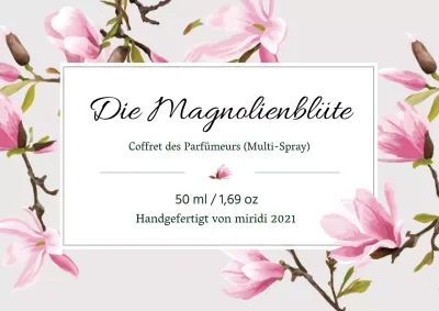 Vintage-Parfüm-Etikett mit grauer Illustration