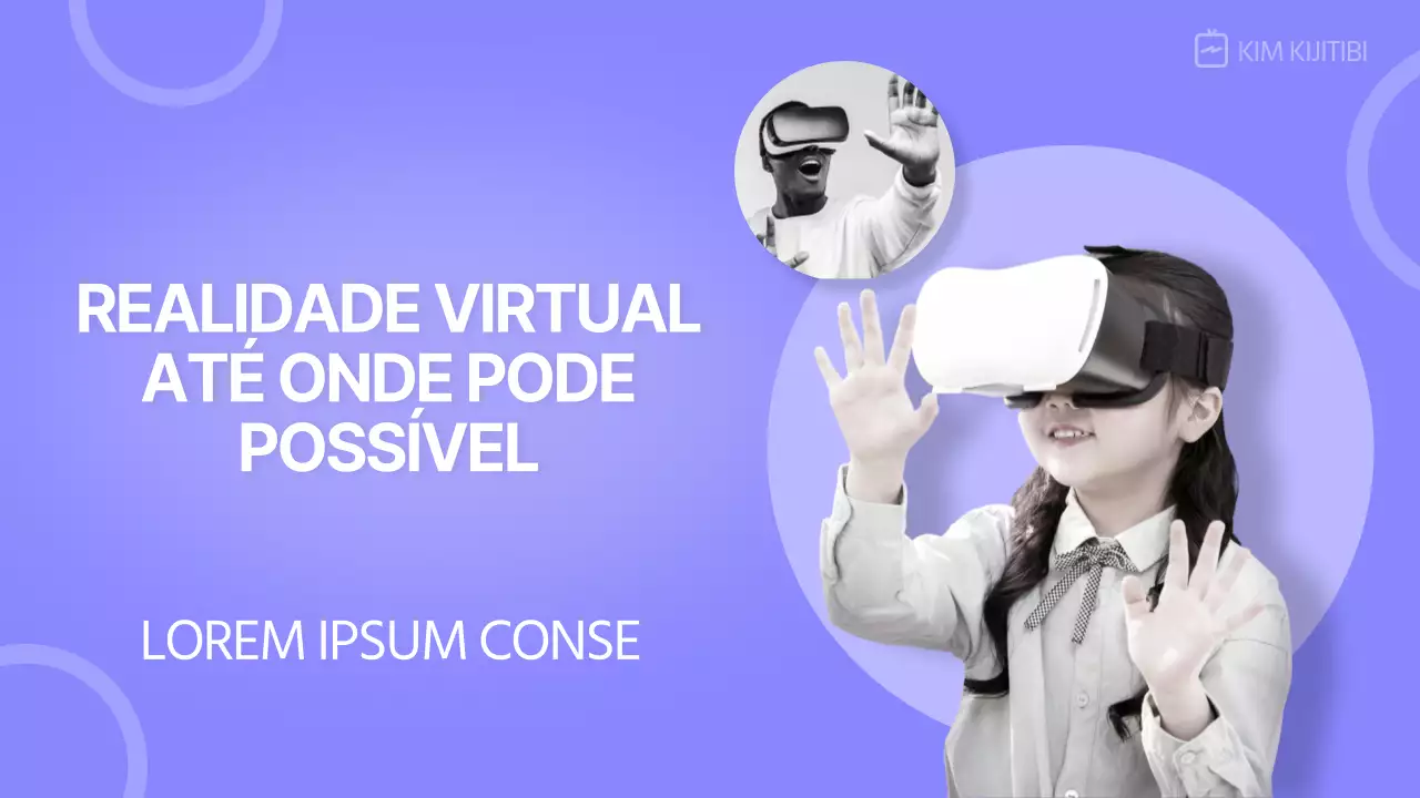 Miniatura do YouTube de uma rapariga em realidade virtual com um fundo roxo Imagem limpa