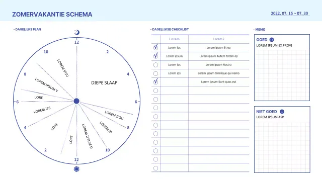 Eenvoudige dagelijkse planner