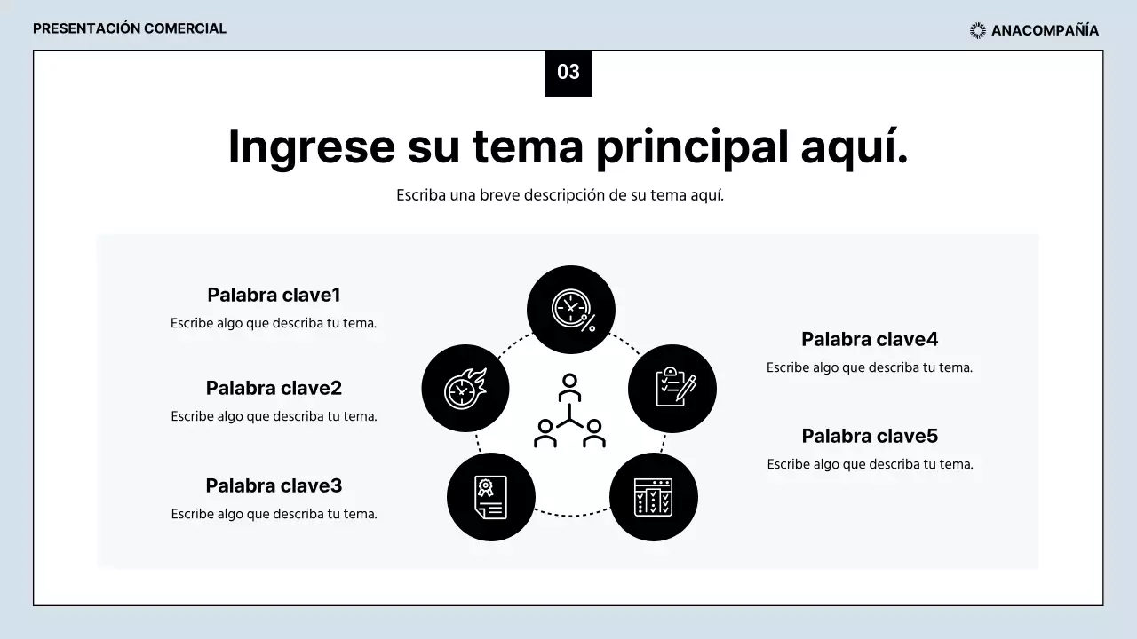 Informes empresariales limpios en azul claro y negro