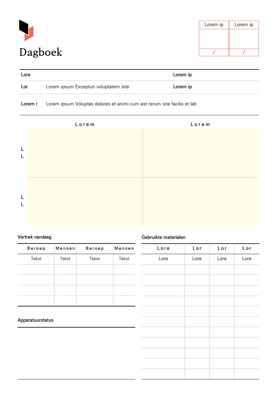 Een schoon, wit-beige dagboek