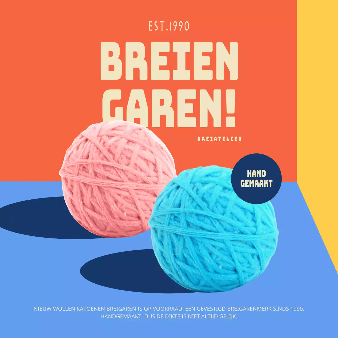 Kleurrijke handgemaakte breigarens op voorraad