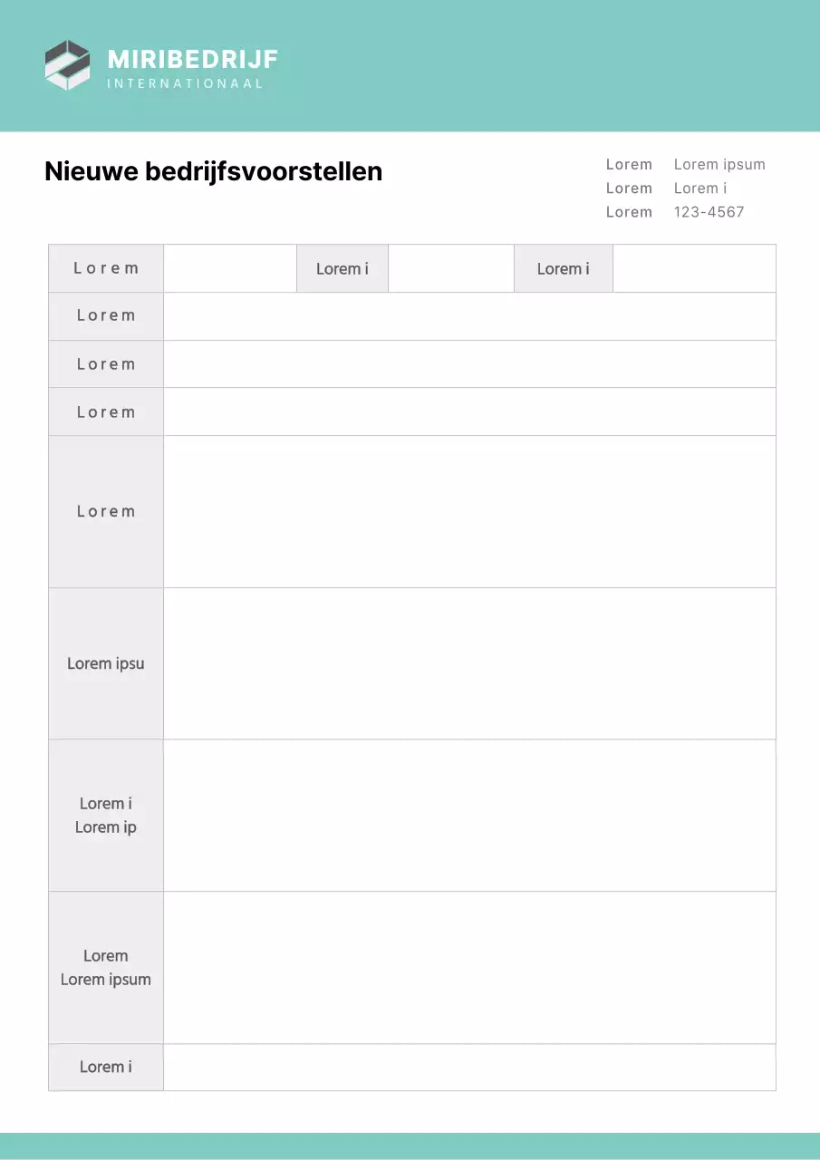Eenvoudige Munt Nieuw Zakelijk Voorstel Document Sjabloon