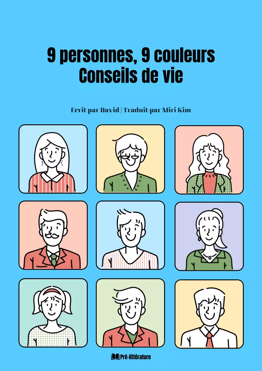 Un livre d'auto-assistance coloré avec des illustrations bleues claires.